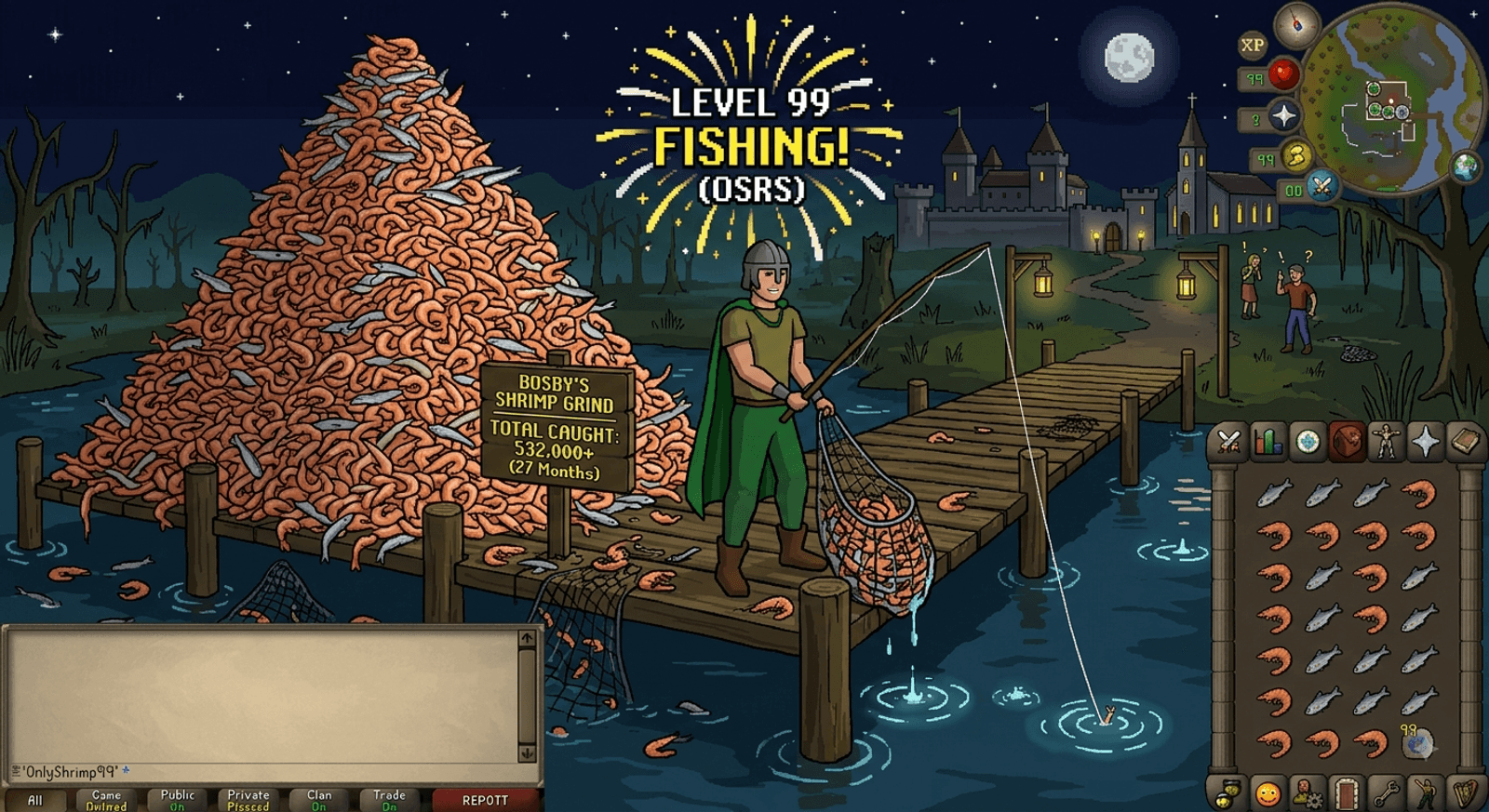 OnlyShrimp99: The OSRS Player Who Caught 532,000 Shrimp and Anchovies for a 27-Month Level 99 Fishing Grind